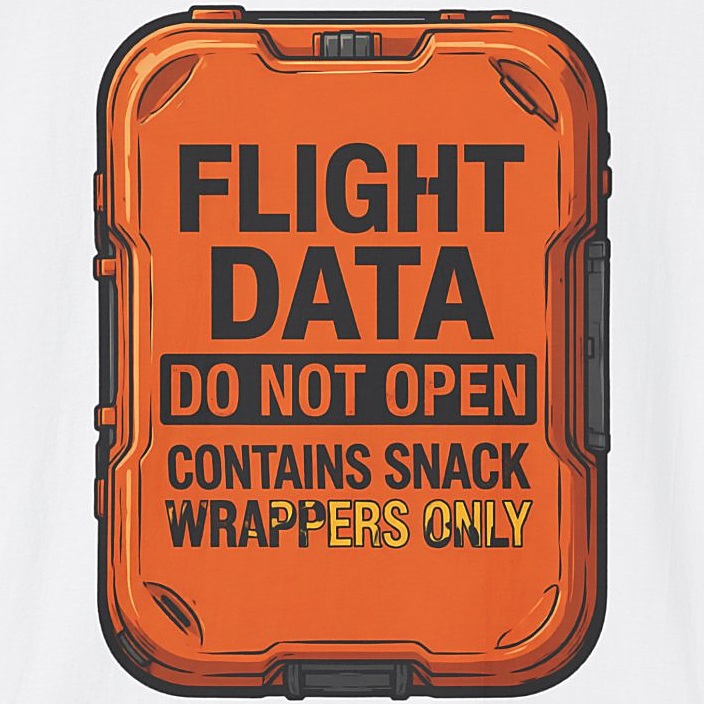Flight Data Do Not Open Black Box Shirt - white
