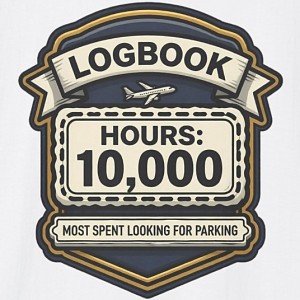 Pilot Logbook Hours 10000 Shirt - Most Spent Looking for Parking - white