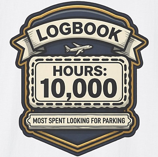 Pilot Logbook Hours 10000 Shirt - Most Spent Looking for Parking - white