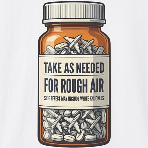 Turbulence Rx Pill Bottle Shirt - Take As Needed For Rough Air - white