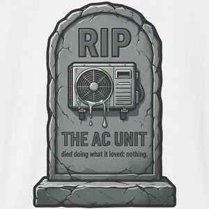 RIP AC Unit Funny Broken Air Conditioner Tombstone Shirt - white