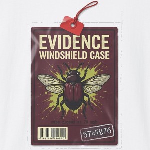 Evidence Windshield Case Bug Splatter Shirt - White