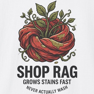Shop Rag Grows Stains Fast Mechanic T-Shirt - White
