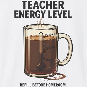 Teacher Energy Level Shirt - Refill Before Homeroom Coffee Tee - White