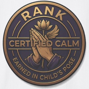Certified Calm Yoga Shirt - Namaste Rank Pin Tee - White