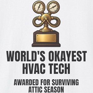 World's Okayest HVAC Tech Shirt - Attic Season Survivor Tee - White