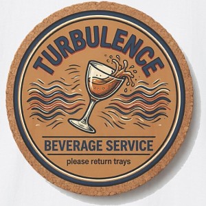 Turbulence Beverage Service Shirt - Funny Flight Attendant Tee - White