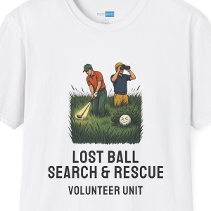 Lost Ball Search & Rescue Volunteer Unit Golf Shirt - White