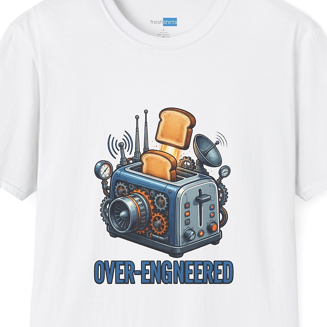 Over-Engineered Toaster Shirt - Funny Engineer Tee - White