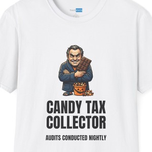 Candy Tax Collector Shirt - Audits Conducted Nightly Halloween Tee - White