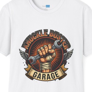 Knuckle Buster Garage Shirt - Mechanic Wrench Tee - White