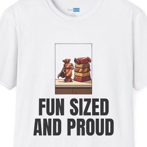 Fun Sized and Proud Funny Candy Bar Cartoon T-Shirt - White