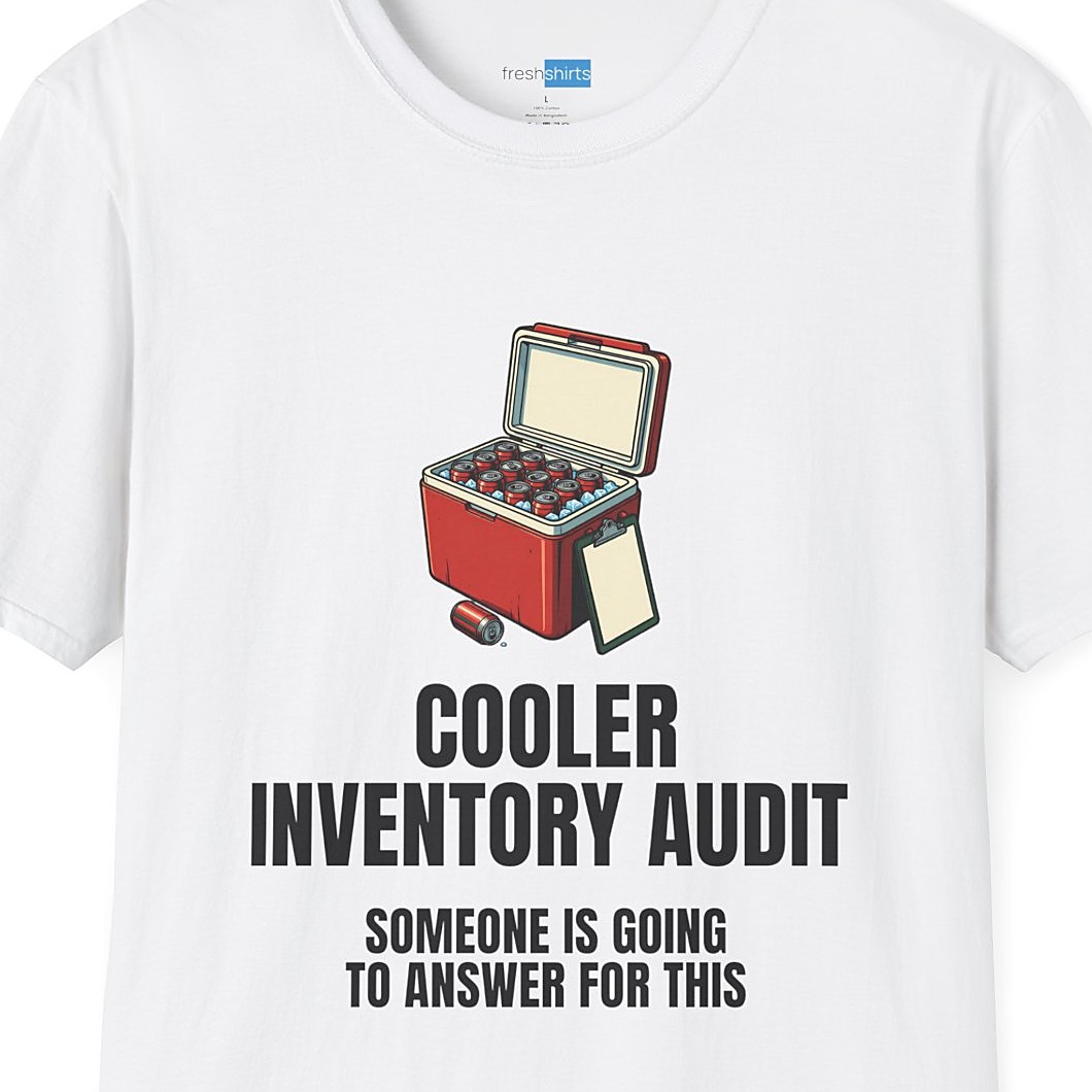 Cooler Inventory Audit Funny Beer Shirt - White