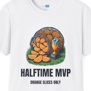 Halftime MVP Orange Slices Only Youth Soccer Shirt - White