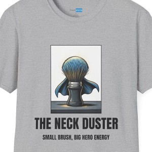 The Neck Duster Shaving Brush Shirt - Small Brush Big Hero Energy - Sport Grey
