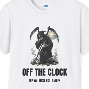 Off The Clock Grim Reaper Shirt - See You Next Halloween - White