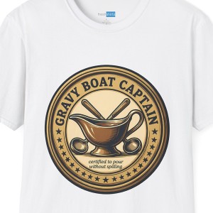 Gravy Boat Captain Shirt - Thanksgiving Gravy Lover Tee - White
