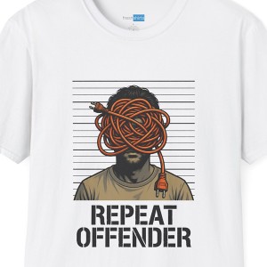 Repeat Offender Extension Cord Shirt - White