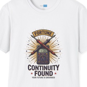 Multimeter Fortune Card Electrician Shirt - Continuity Found - White