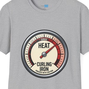 Curling Iron Heat Gauge Shirt - Proceed With Caution - Sport Grey