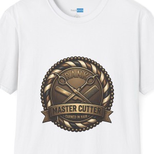 Master Cutter Barber Badge Shirt - Rank Earned in Hair - White