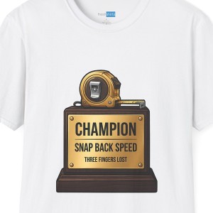 Champion Snap Back Speed Tape Measure Trophy Shirt - White