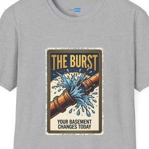 Burst Pipe Tarot Card Shirt - Your Basement Changes Today - Sport Grey