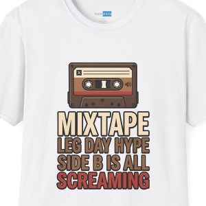 Mixtape Leg Day Hype Side B Is All Screaming Shirt - White