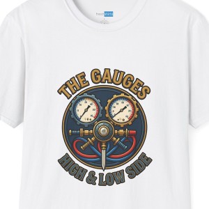 HVAC Manifold Gauge Shirt - High & Low Side - White