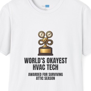 World's Okayest HVAC Tech Shirt - Attic Season Survivor Tee - White