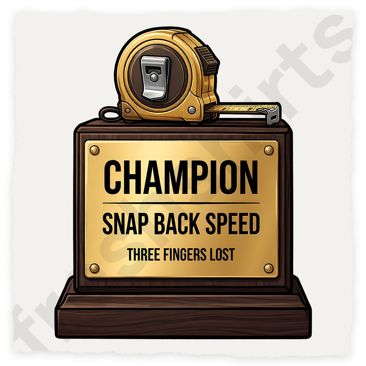 Champion Snap Back Speed Tape Measure Trophy Shirt