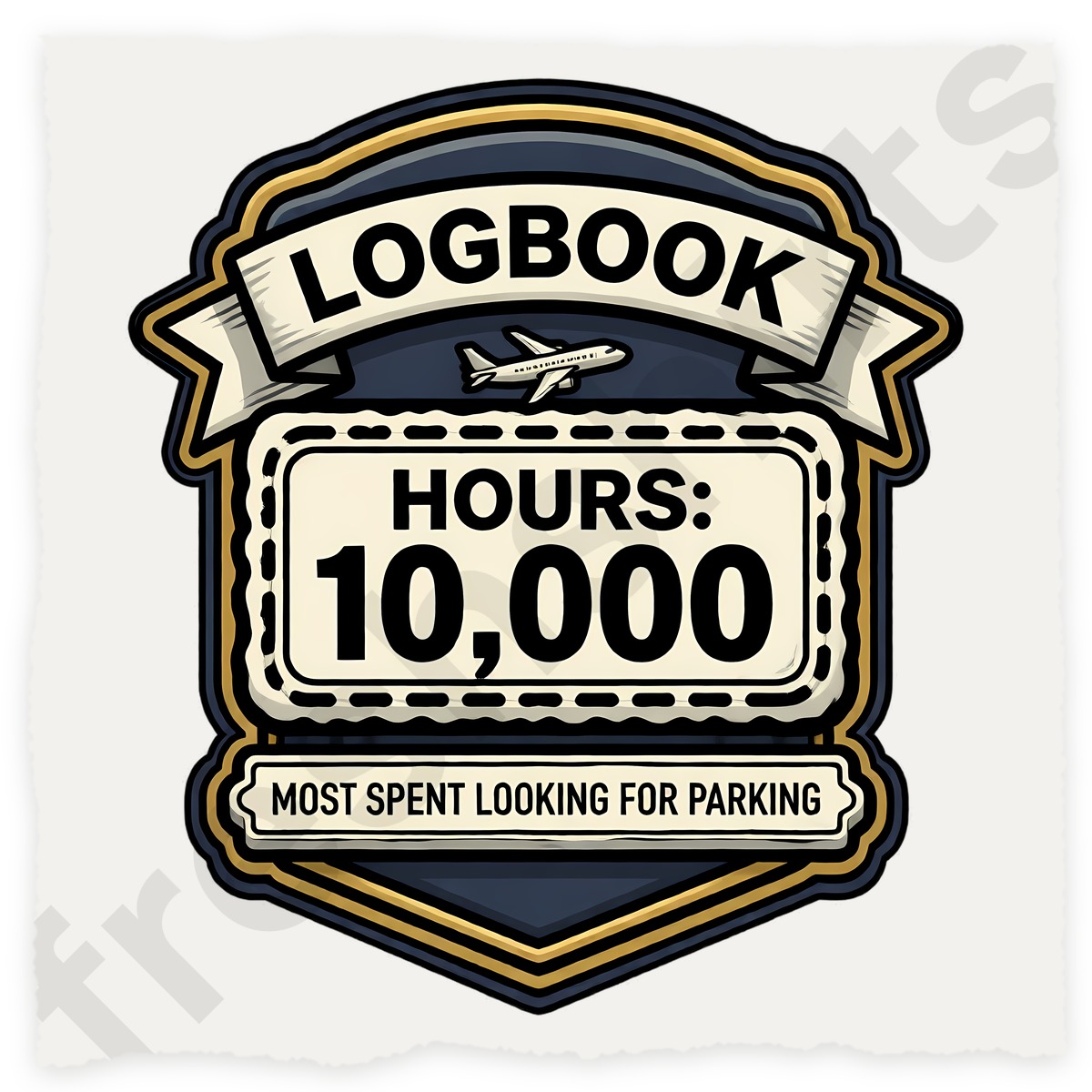 Pilot Logbook Hours 10000 Shirt - Most Spent Looking for Parking