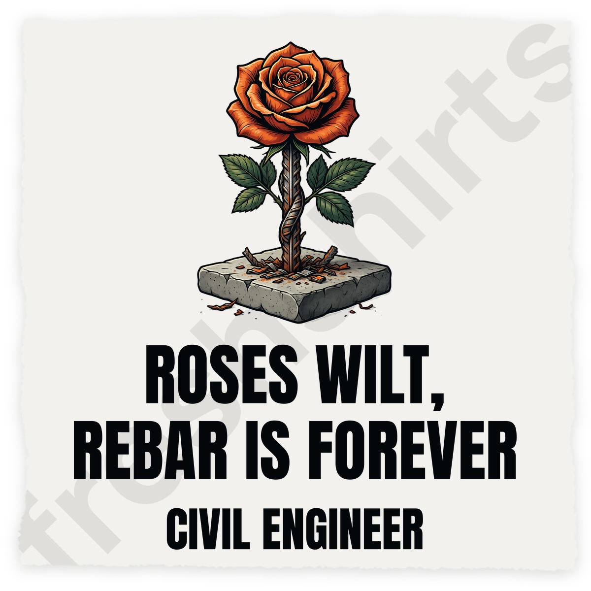Roses Wilt Rebar Is Forever Civil Engineer Shirt