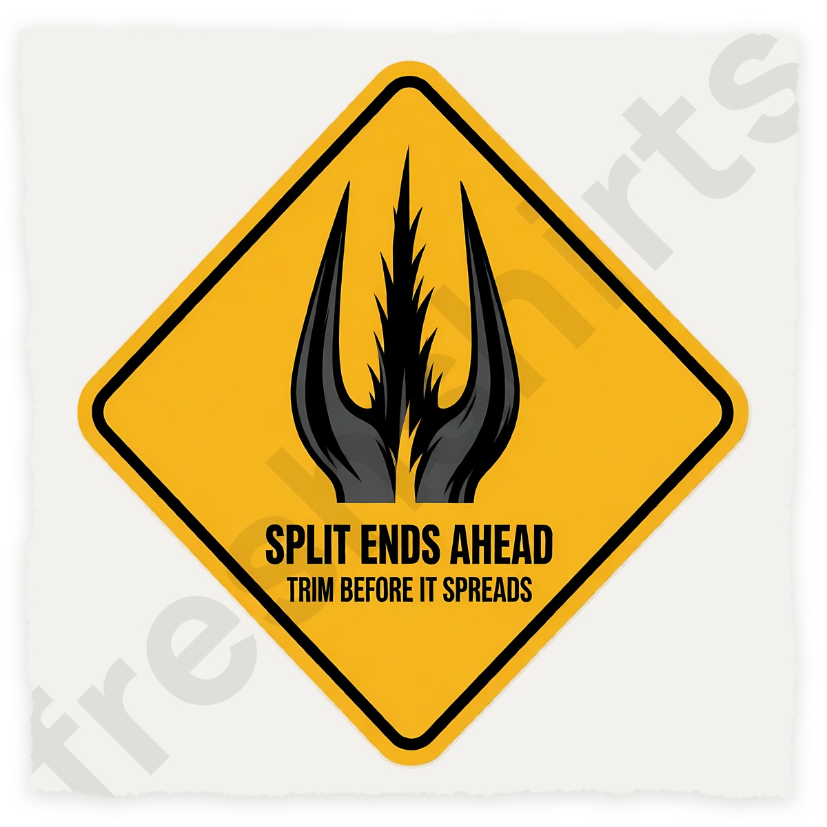 Split Ends Ahead Warning Sign Shirt