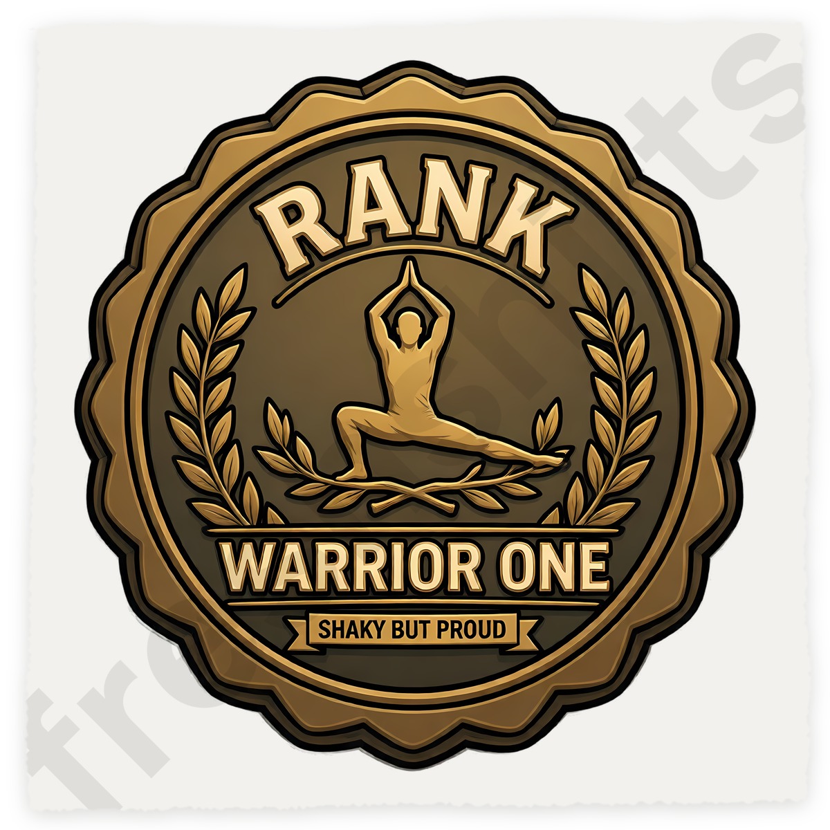 Warrior One Rank Badge Yoga Shirt - Shaky But Proud